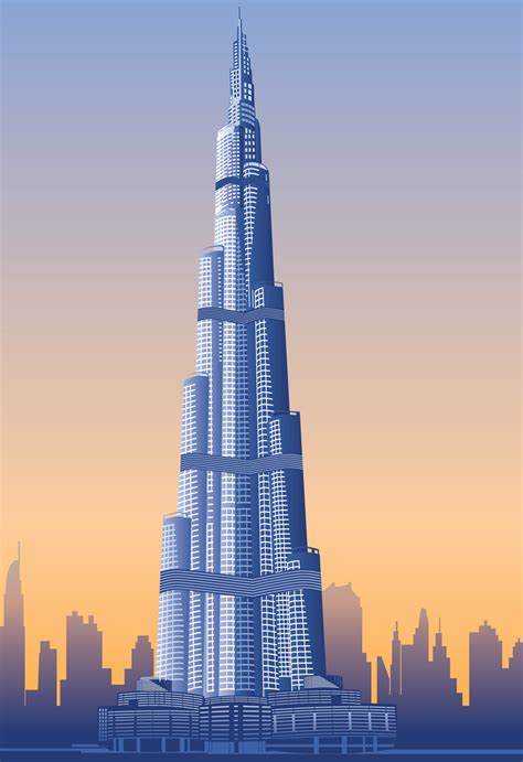 Burj Khalifa Vector Art, Dubai Highest Skyscraper