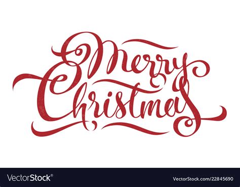 Merry christmas calligraphy text art design Vector Image