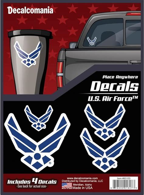 Amazon.com: Officially Licensed US Air Force Decals - 4 Piece Air Force ...