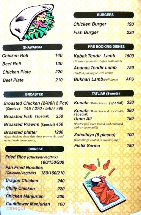 Menu of Bab Arabia, Panampilly Nagar, Kochi | Dineout