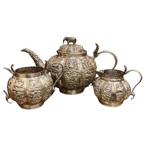 Magnificent and Rare Antique English Decorative Tea Set In The Manner ...