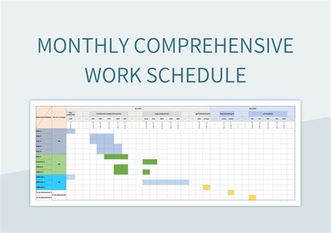 Monthly Comprehensive Work Schedule Excel Template And Google Sheets ...