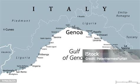 Liguria And Italian Riviera The Ligurian Riviera Gray Political Map ...