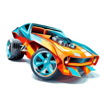 Hot Wheels Car Vector, Sticker Clipart Colorful Hot Rod Car With A ...