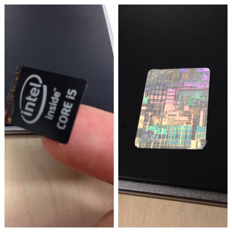 The back of my "intel inside" sticker is made to look like a processor ...