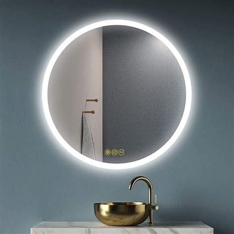 Buy AI-LIGHTING 60cm Round Mirror with Lights Bathroom LED Circular ...