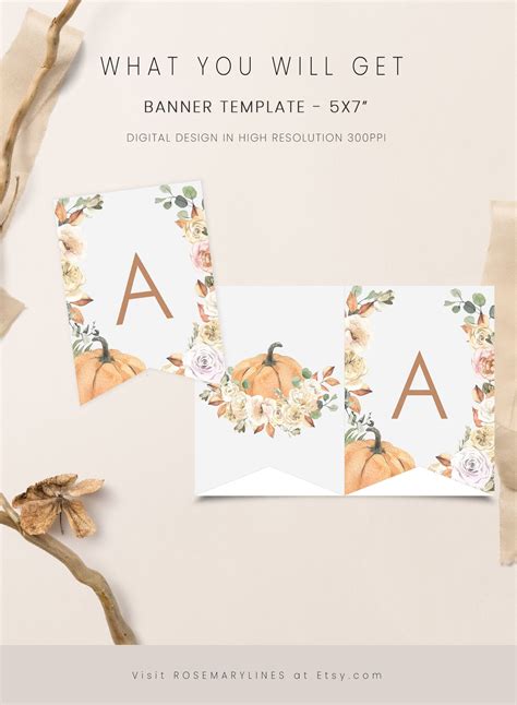 Fall Banner Template Pumpkin Printable Banner Diy Banner | Etsy