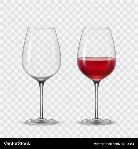 Set transparent wine glasses Royalty Free Vector Image