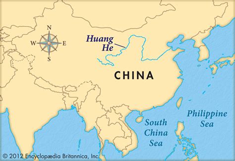 Huang He is located East of china.