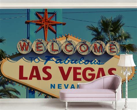 Las Vegas Wallpaper City Mural Wallpaper Las Vegas Wallpaper - Etsy