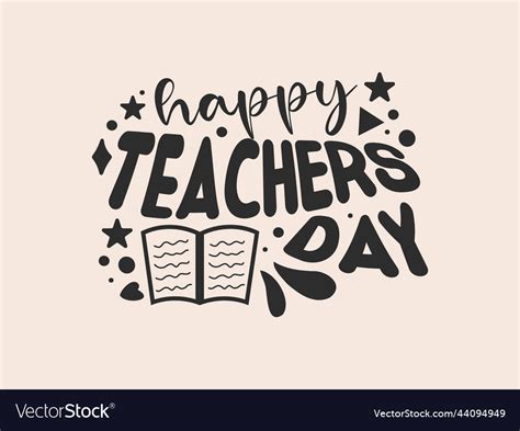 Happy teachers day calligraphy design Royalty Free Vector