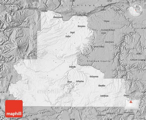 Gray Map of Wasco County