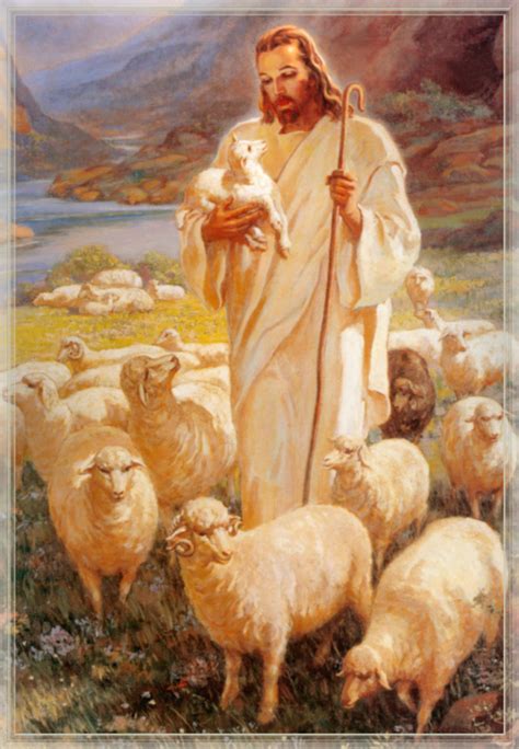 Christ As The Good Shepherd Painting at PaintingValley.com | Explore ...