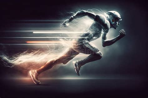 Fast Running Runner Leaves Behind Speed Light Stock Illustrations – 24 ...