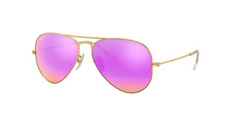 Aviator Flash Lenses Sunglasses in Gold and Violet - RB3025 | Ray-Ban® US