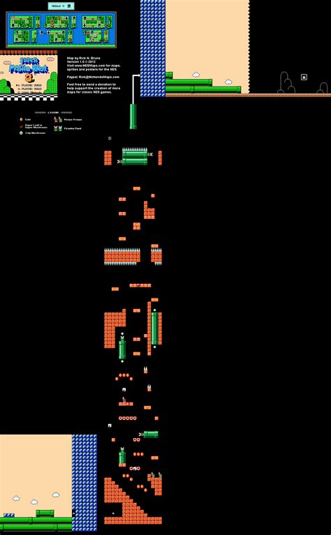 Super Mario Brothers 3 - World 7-6 Nintendo NES Map