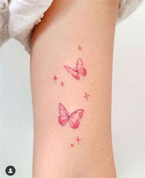 Pink butterfly tattoo | Pink tattoo, Simplistic tattoos, Subtle tattoos