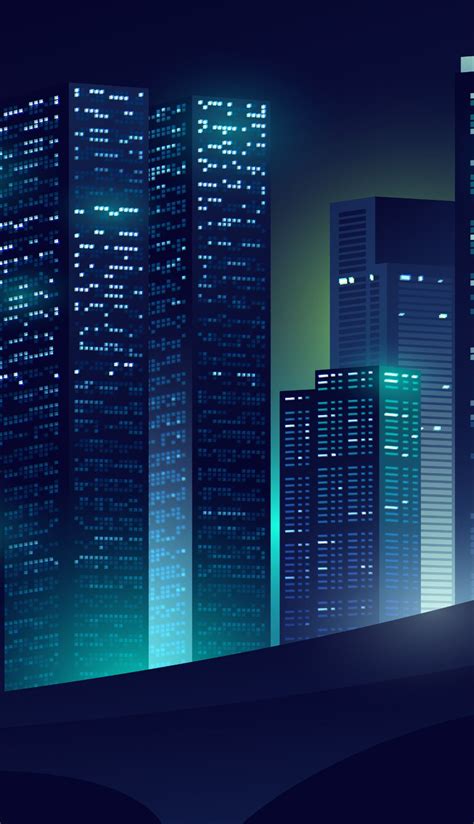 Neon futuristic city | Night city, Minimalist wallpaper, Futuristic city