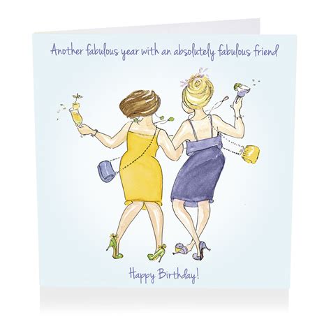 Absolutely Fabulous Friend Happy Birthday Card - Karenza Paperie