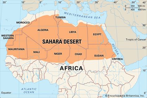 6 Free Printable Sahara Desert Map with Countries PDF | World Map With ...