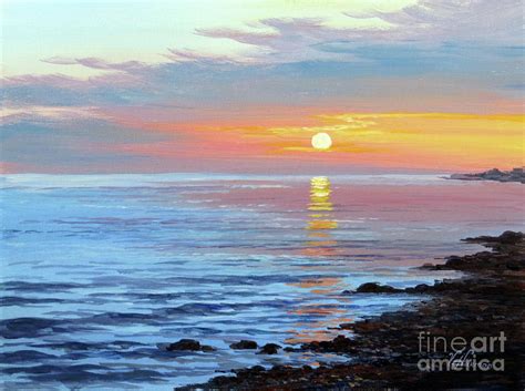 Sunrise on the Ocean Painting by Varvara Harmon - Pixels