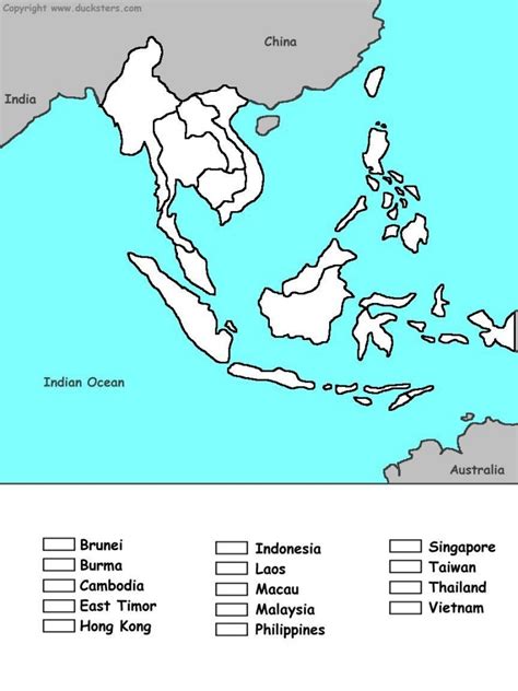 Printable Blank Map Of Southeast Asia