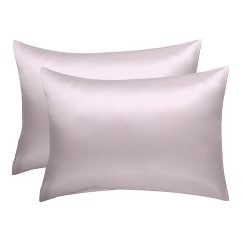 Set of 2 Luxury Satin Pillowcase Cool Silky Queen Size Pillow Slip Case ...