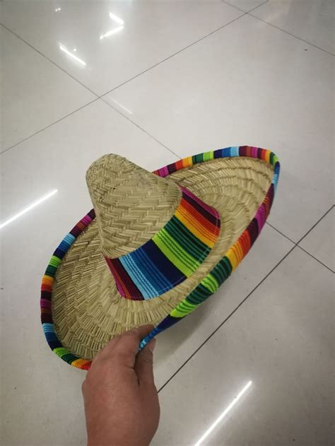 Natural Men Straw Mexican Sombrero Hat Women Colorful Birthday ...