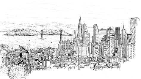 Time Lapse - San Francisco Skyline Drawing - YouTube