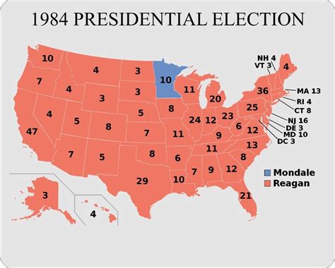 President Ronald Reagan 1984 Electoral map metal sign | eBay