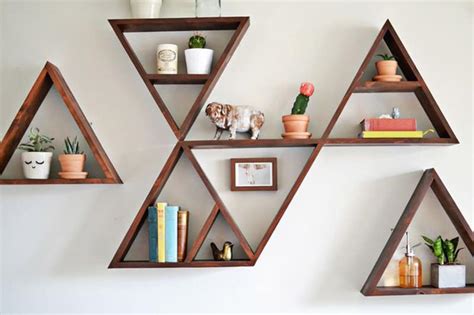 Wooden Triangle Shelves for Your Modern and Contemporary Interiors