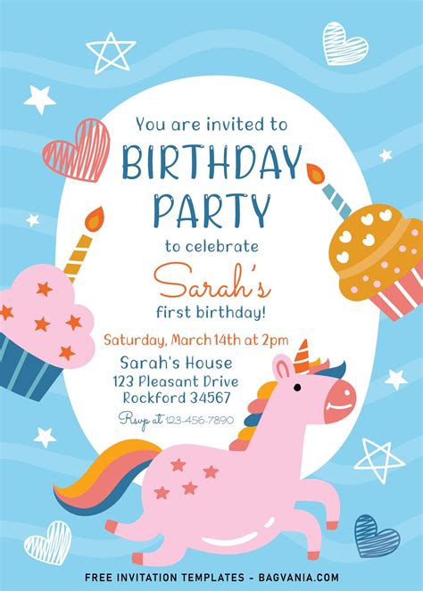 7+ Cute And Fun Birthday Invitation Templates For Kids Birthday Party ...