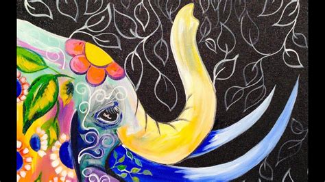 Bohemian Elephant Easy Acrylic Painting for Beginners | TheArtSherpa ...