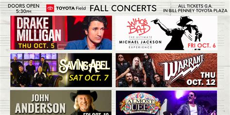 Toyota Field Fall 2023 Concerts | MiLB.com