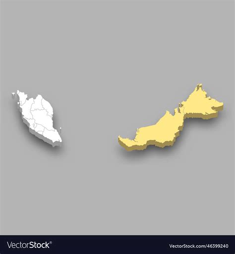 East region location within malaysia map Vector Image