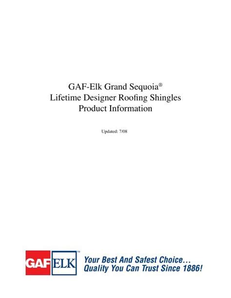 GAF-Elk Grand Sequoia Lifetime Designer Roofing Shingles Product ...