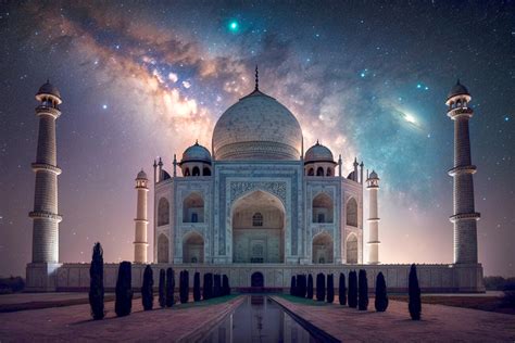 THE TAJ MAHAL in INDIA- night starry sky timelapse photo XXL | Posters ...