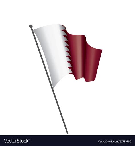 Qatar flag on a white Royalty Free Vector Image