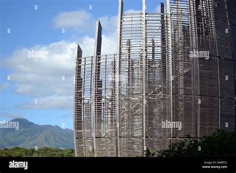 Architecture detail of Jean-Marie Tjibaou Cultural Centre Stock Photo ...