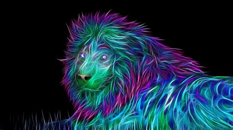 Neon lion wallpaper #neon #lion #digitalart | FITNESS AND YOGA ...