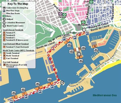 Barcelona port map - Map of barcelona port (Catalonia Spain)