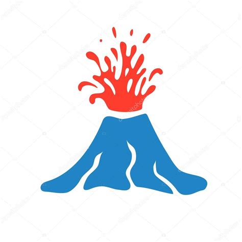 Volcano eruption logo, vector illustration on white background — Stock ...