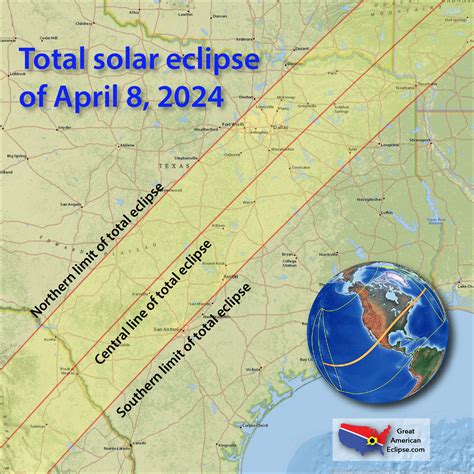 Total Solar Eclipse 2024 Path Map Texas - Tandi Florella