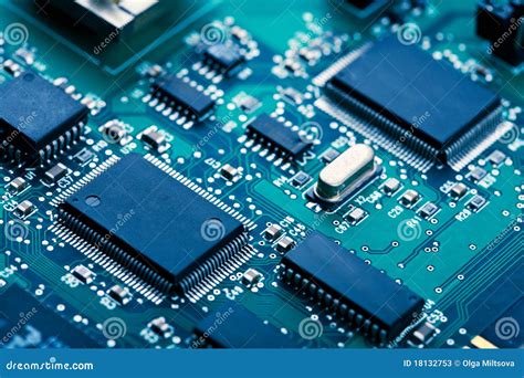 Electronic board stock image. Image of microcircuit, detail - 18132753