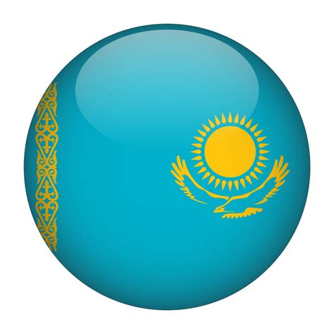 Kazakhstan 3D Rounded Flag with Transparent Background 15272100 PNG