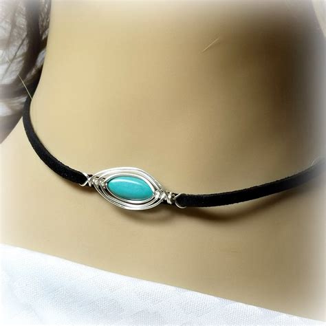 Turquoise Boho Choker Necklace, Southwestern Choker, Gypsy Jewelry, as ...