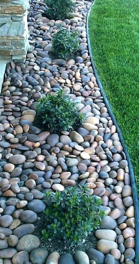 river rock bed river rock garden edging ideas river rock garden edge ...