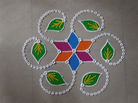 Dot's Rangoli Design 7 by 4(NEW) | Rangoli designs images, Free hand ...