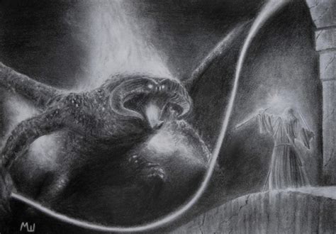 Pencil Drawing of Gandalf Fighting Balrog #pencil #drawing #gandalf # ...