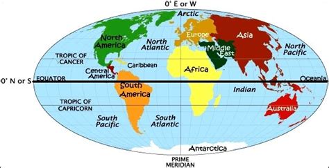 world map | Equator map, Tropic of capricorn, Continents and oceans